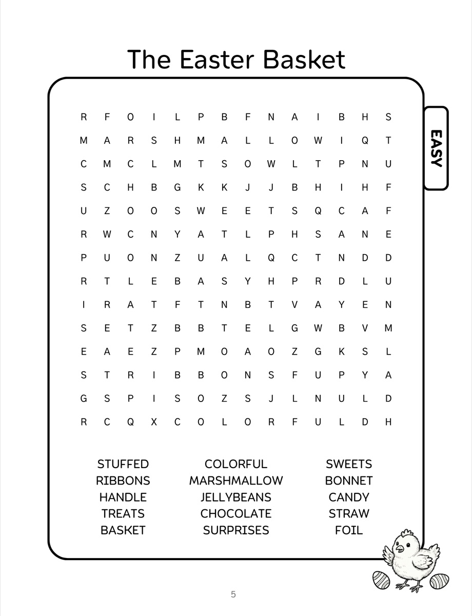 Sample interior page 1 from Easter Activity Book for Kids Ages 8–12