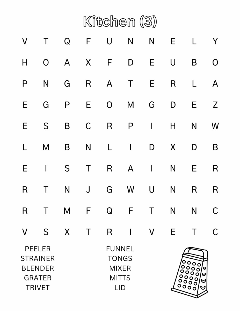 Sample interior page 2 from Fun at Home Word Search for Kids ages 4–8