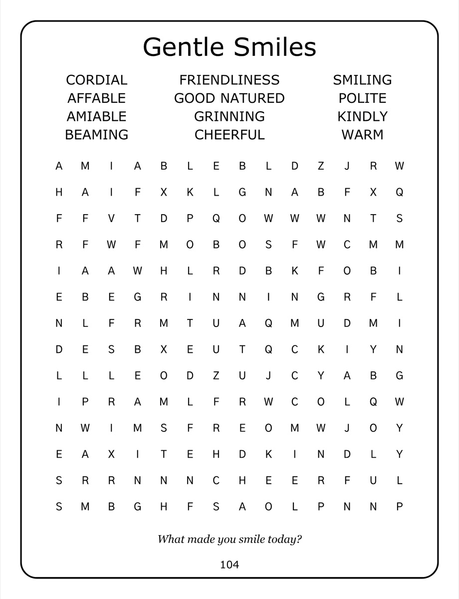 Sample interior page 3 from Large Print Mindfulness Word Search for Adults & Seniors