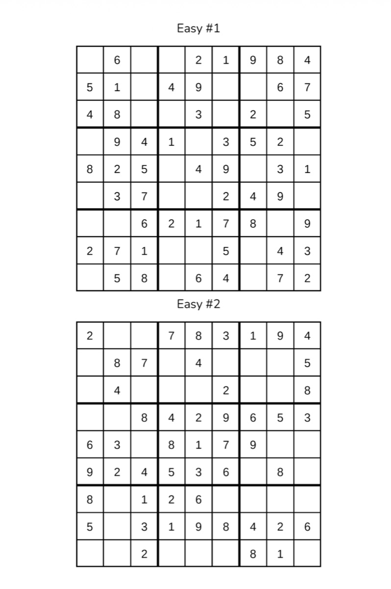 Sample interior page 3 from Sudoku for Kids ages 6+